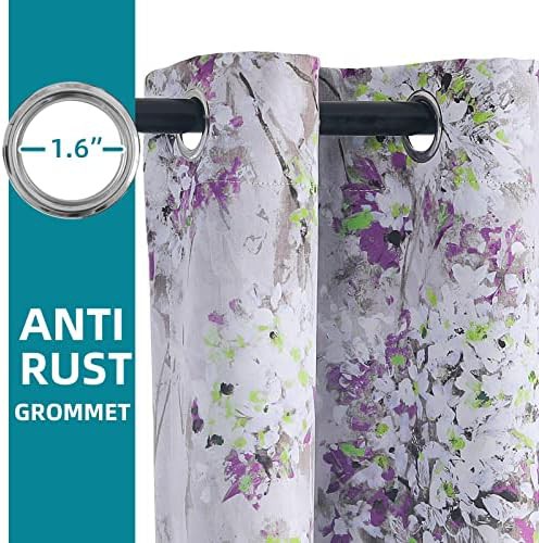 Purple flower leaf thermal curtain 84 in — photo 3