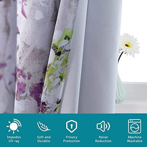 Purple flower leaf thermal curtain 84 in — photo 5