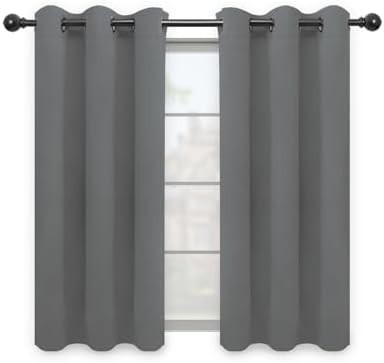 Thermal grommet gray blackout curtains 63 inch