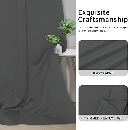 Thermal grommet gray blackout curtains 63 inch — photo 5