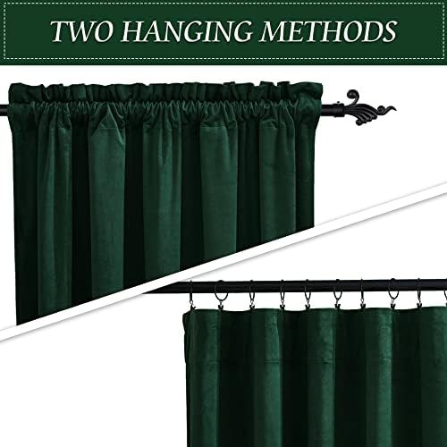Green velvet 84 inch farmhouse bedroom curtain — photo 3