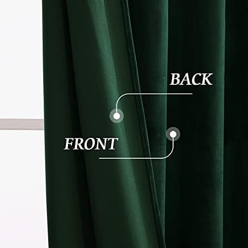 Green velvet 84 inch farmhouse bedroom curtain — photo 4