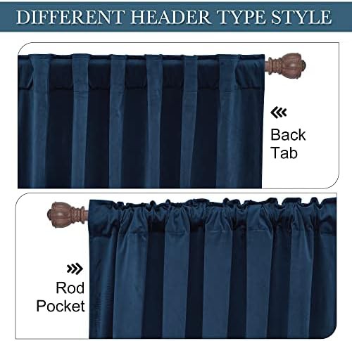 Blue vintage velvet 84 inch living room curtain — photo 3