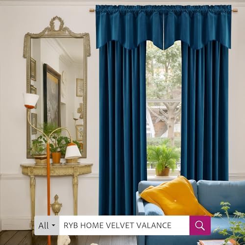 Blue vintage velvet 84 inch living room curtain — photo 5