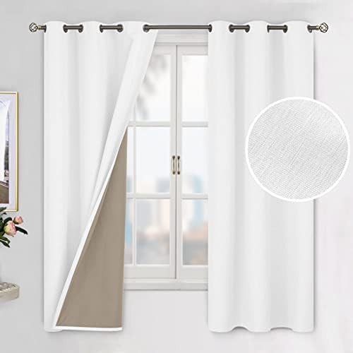 Pure White Linen Textured Grommet Curtains