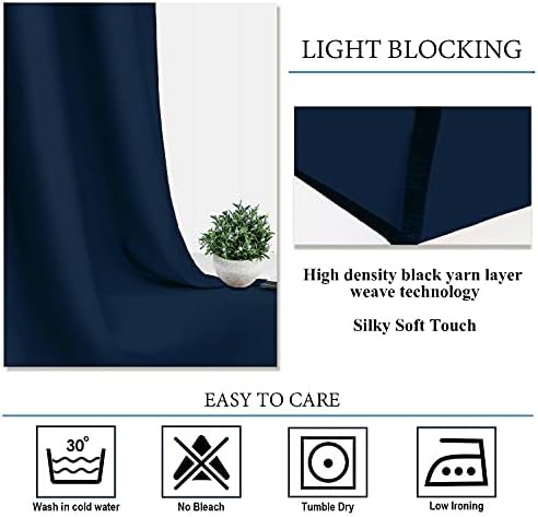 Navy blue grommet 38 inch curtain — photo 5
