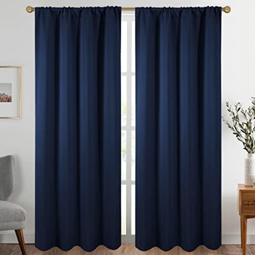 Navy blue thermal 84 inch drape