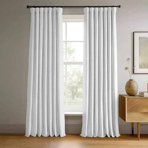 Primary White Signature Velvet Thermal Blackout Curtain