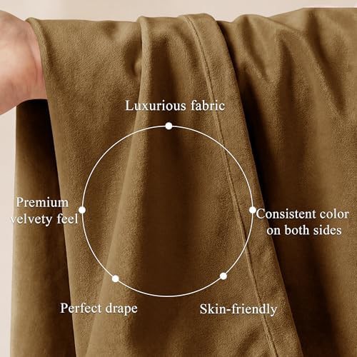 Gold brown boho velvet curtains 84 in — photo 4