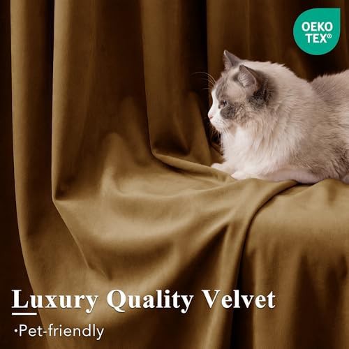 Gold brown boho velvet curtains 84 in — photo 5