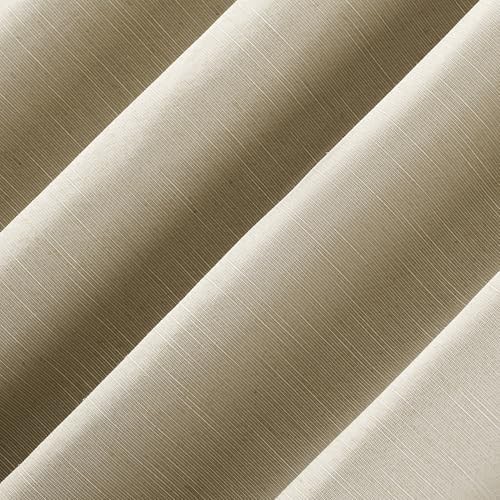 Textured Linen Blend Grommet Top Curtain in Stone — photo 4