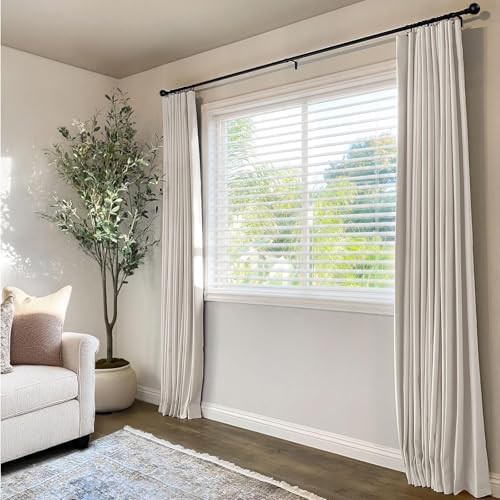 Linen textured blackout curtains 84 inch long — photo 3