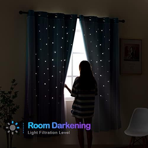 Rainbow Ombre Hollow Star Curtains — photo 4