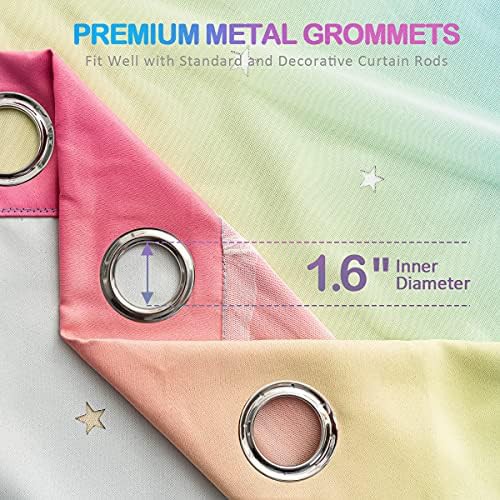Rainbow Ombre Hollow Star Curtains — photo 5