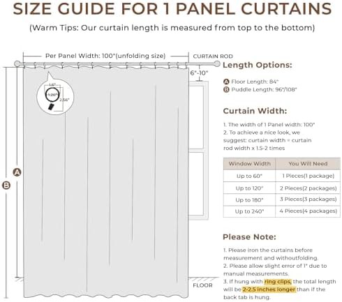Single beige sliding door blackout curtain panel — photo 5