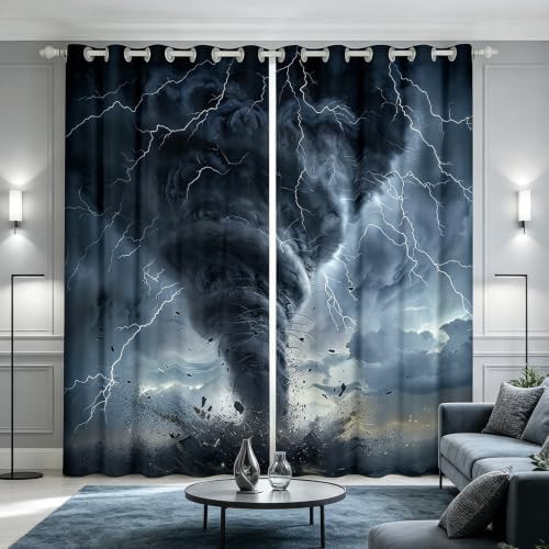 Tornado lightning natural disaster blackout curtain 45 in