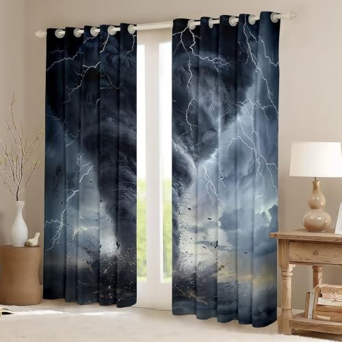 Tornado lightning natural disaster blackout curtain 45 in — photo 4
