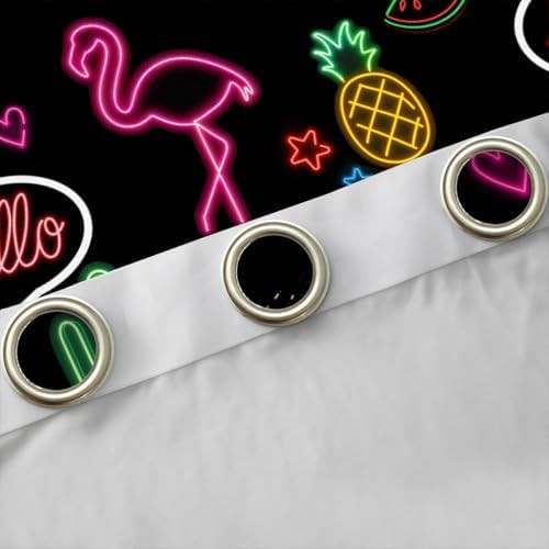 Colorful neon window curtains with pink stars — photo 5