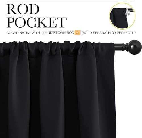 Short kitchen window blackout curtains 36 in — photo 3