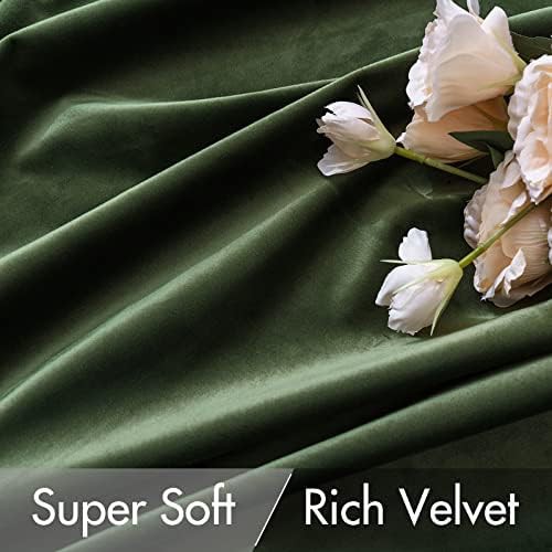 Olive green rod pocket velvet curtains 108 in — photo 4