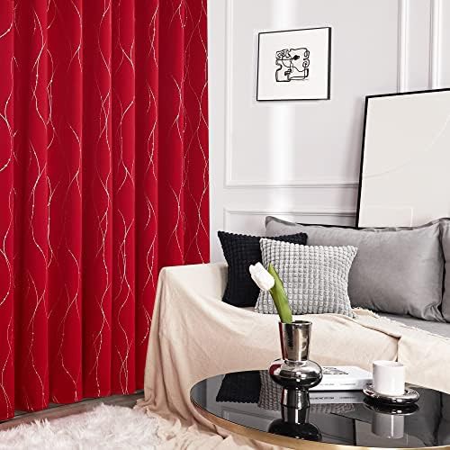 Deconovo red and white blackout curtain bundle — photo 4