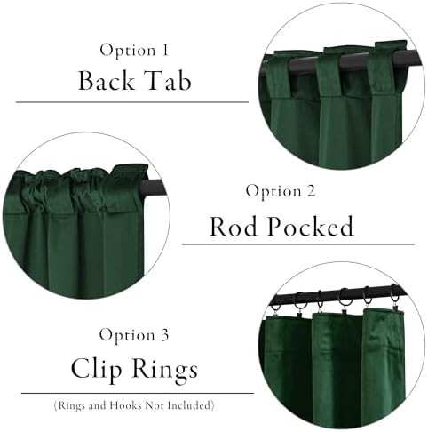 Dark green velvet living room curtain — photo 4