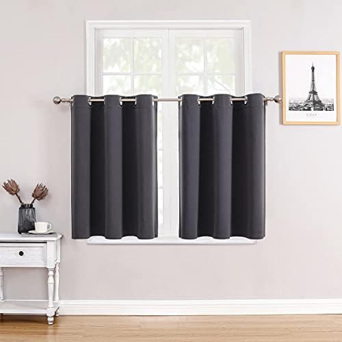 Grey short blackout curtains 36 inches long