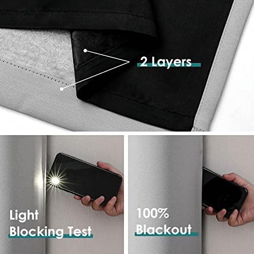 Grey total blackout curtain with liner 63 inch — photo 4