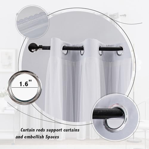 Double Layer Greyish White Girls Room Curtains — photo 3
