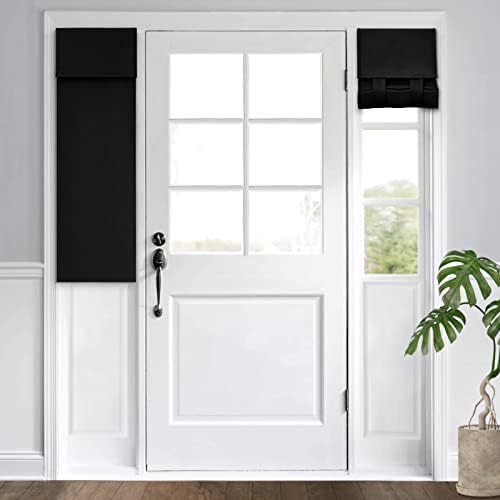 Black sidelight door blackout curtain 12x40 in