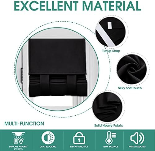 Black sidelight door blackout curtain 12x40 in — photo 4