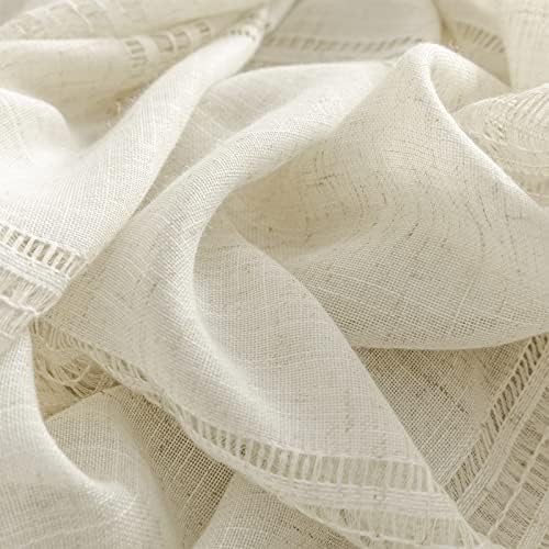 Natural linen semi sheer farmhouse curtains 63 in — photo 5