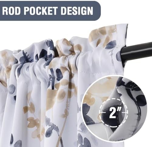 Bluestone floral rod pocket curtains 63 in — photo 3