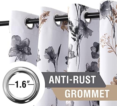 Floral grommet blackout curtains 63 inch — photo 3