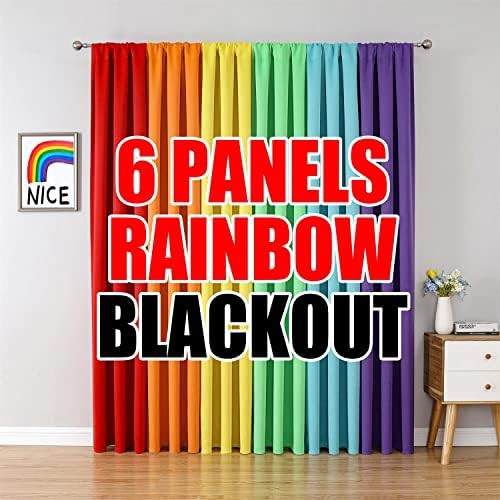 Rainbow colorful rod pocket blackout panels