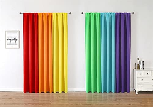 Rainbow colorful rod pocket blackout panels — photo 3