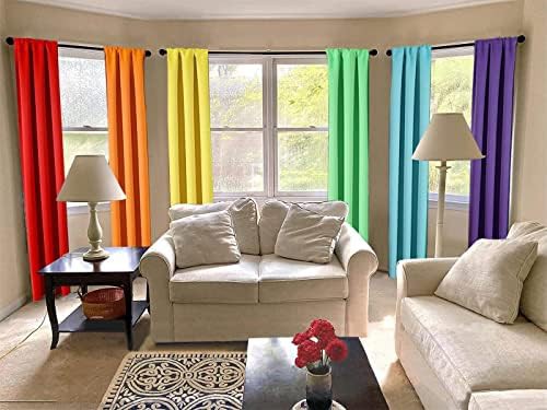 Rainbow colorful rod pocket blackout panels — photo 4