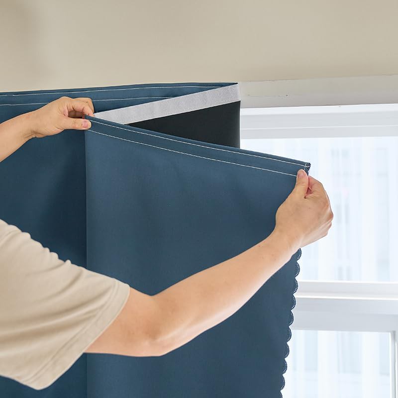 Navy blue self adhesive blackout window cover 59 by 84 in