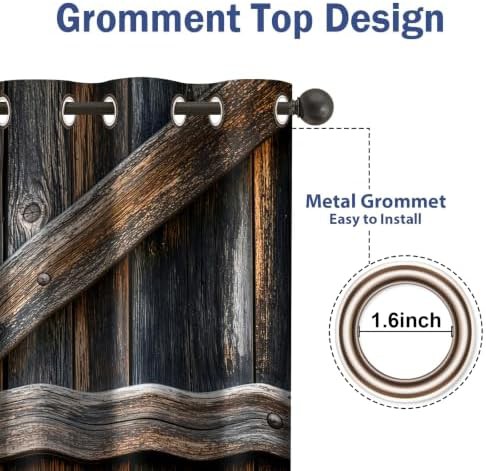 Farmhouse door print bedroom blackout curtains — photo 3
