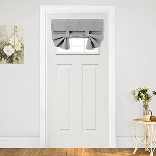 Light grey French door blackout curtain 26x20 in