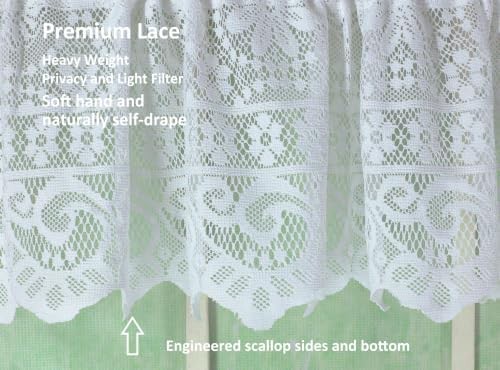 Hopewell premium lace swag white 38 in — photo 3