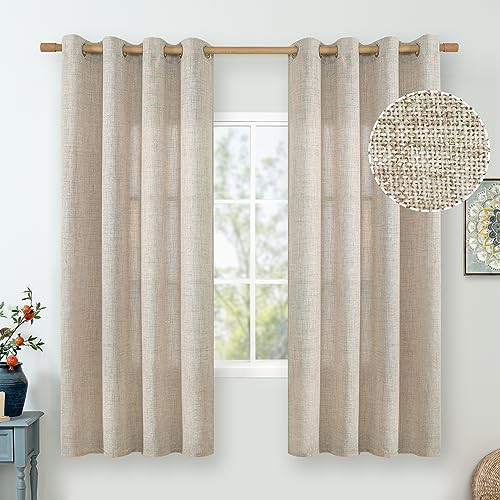Natural Linen Burlap Textured Drapes