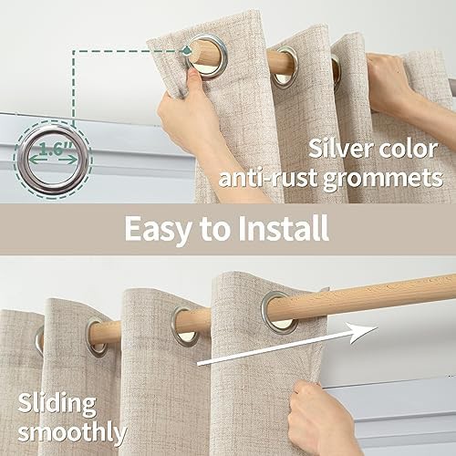 Natural Linen Burlap Textured Drapes — photo 3