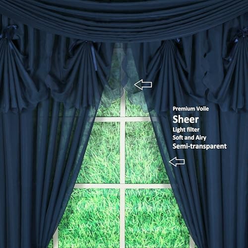 Emelia original voile valance navy 14 in — photo 3