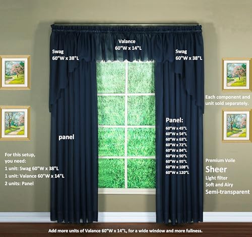 Emelia original voile valance navy 14 in — photo 5