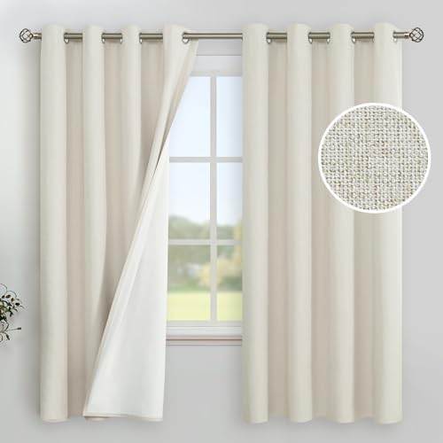 YoungsTex linen room darkening drapes white 63