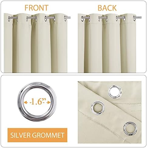 Beige soundproof curtain with detachable felt liner — photo 4