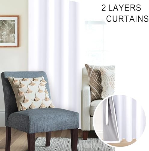 White grommet 84 inch total blackout curtains — photo 5