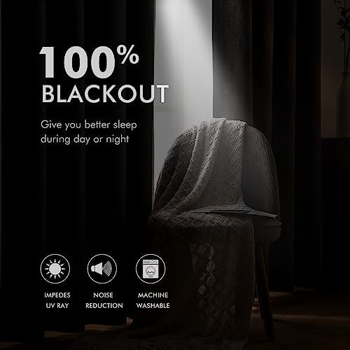Copper brown faux linen blackout curtain 84 in — photo 3