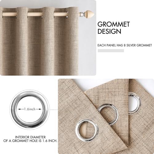 Copper brown faux linen blackout curtain 84 in — photo 4